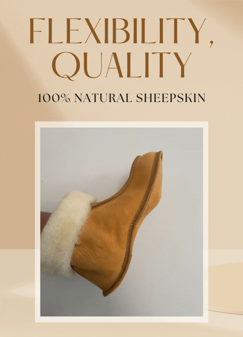 Terra Slipper: Sheepskin Minimalist Footwear (Tan)