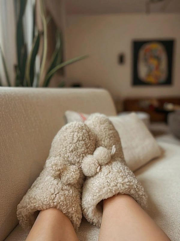 Extra warm sheepskin booties