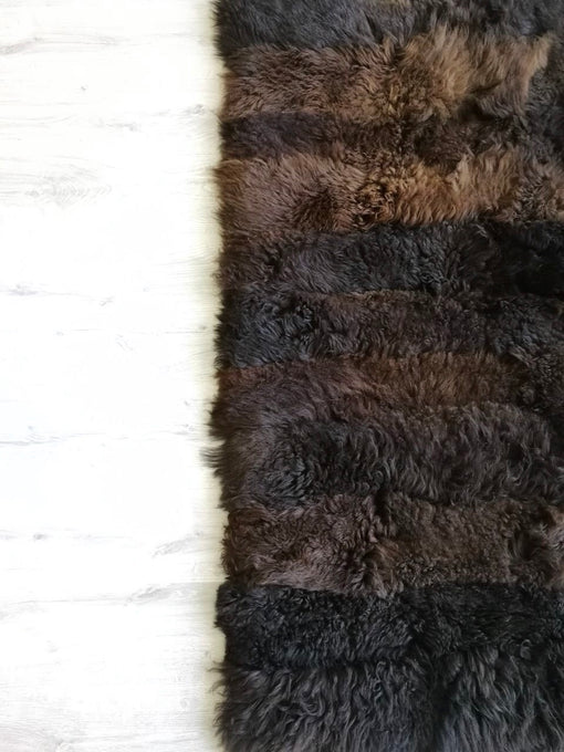 DARK BROWN RECTANGLE SHEEPSKIN AREA RUG