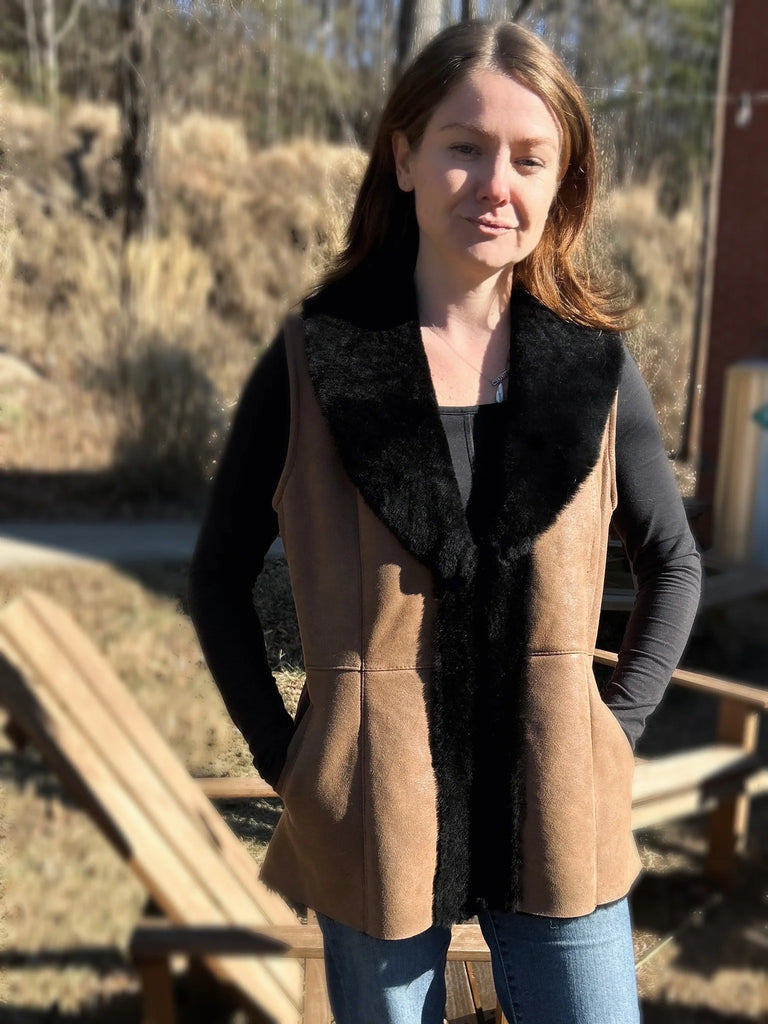 Woman wearing the maven vest